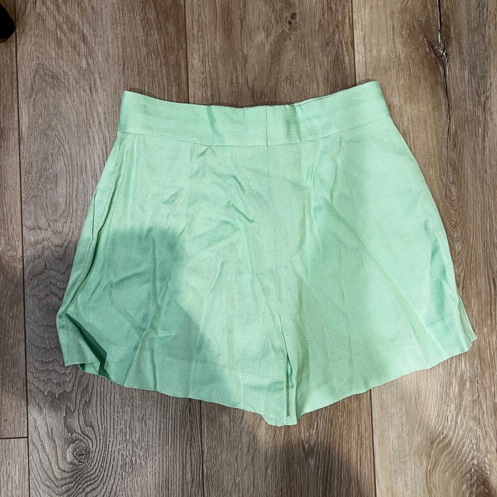 SANDRO Women's High-waisted Tailored Shorts Size 38/US 6 In Green - Picture 3 of 9